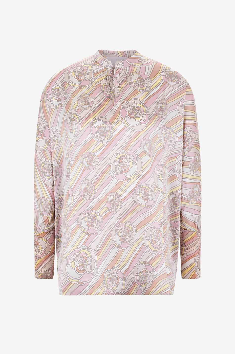 Farata floral bi-material silk blouse