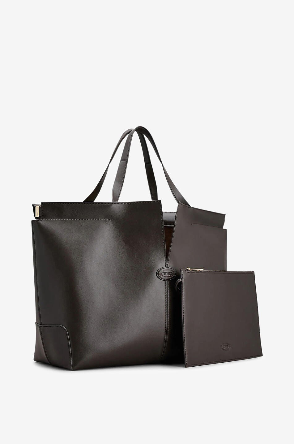 TOD'S Sac cabas en cuir lisse Di Bag Folio Medium Femme NOIR 2