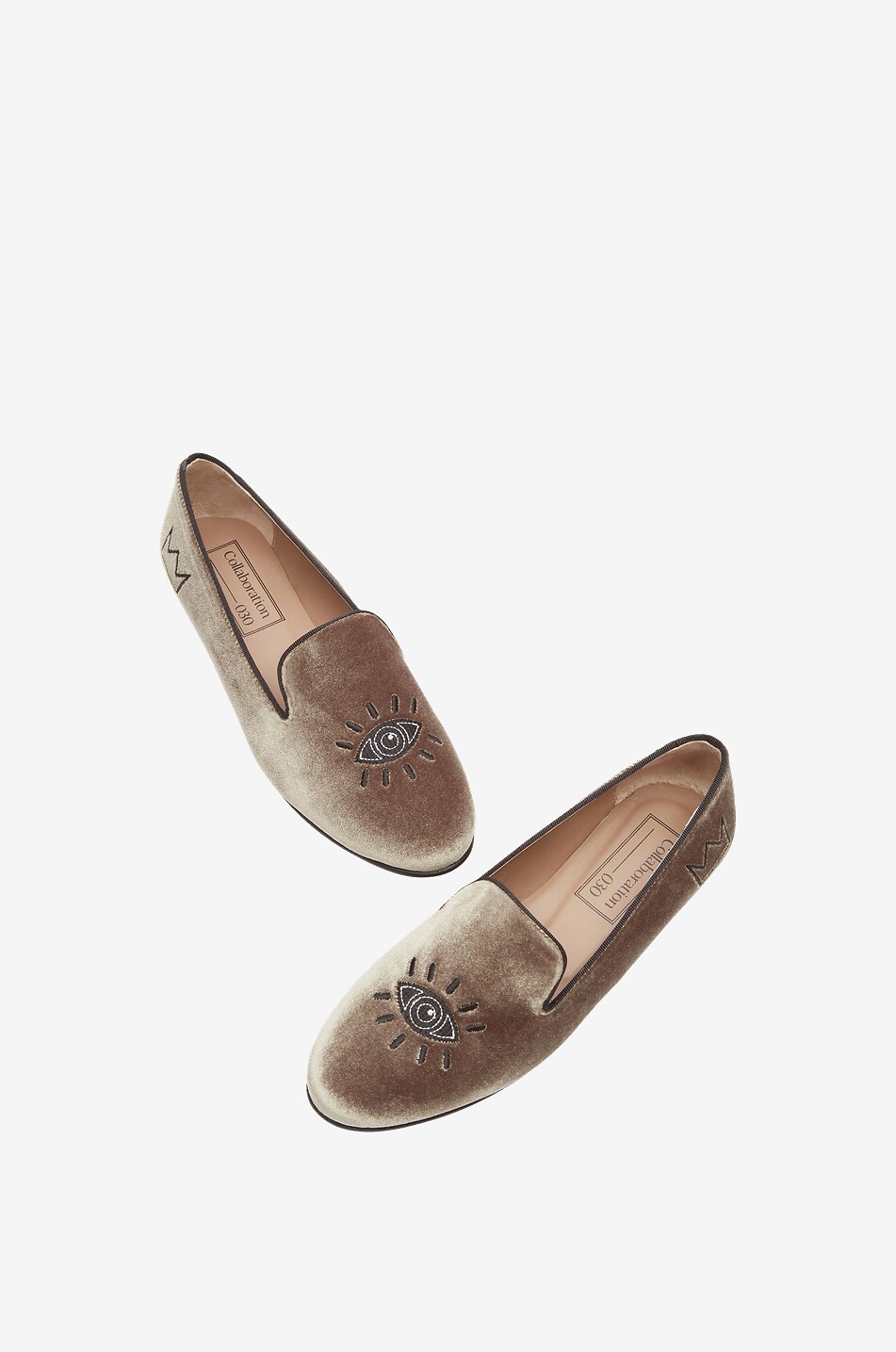 Mocassins en velours brodé The Eye Shoe