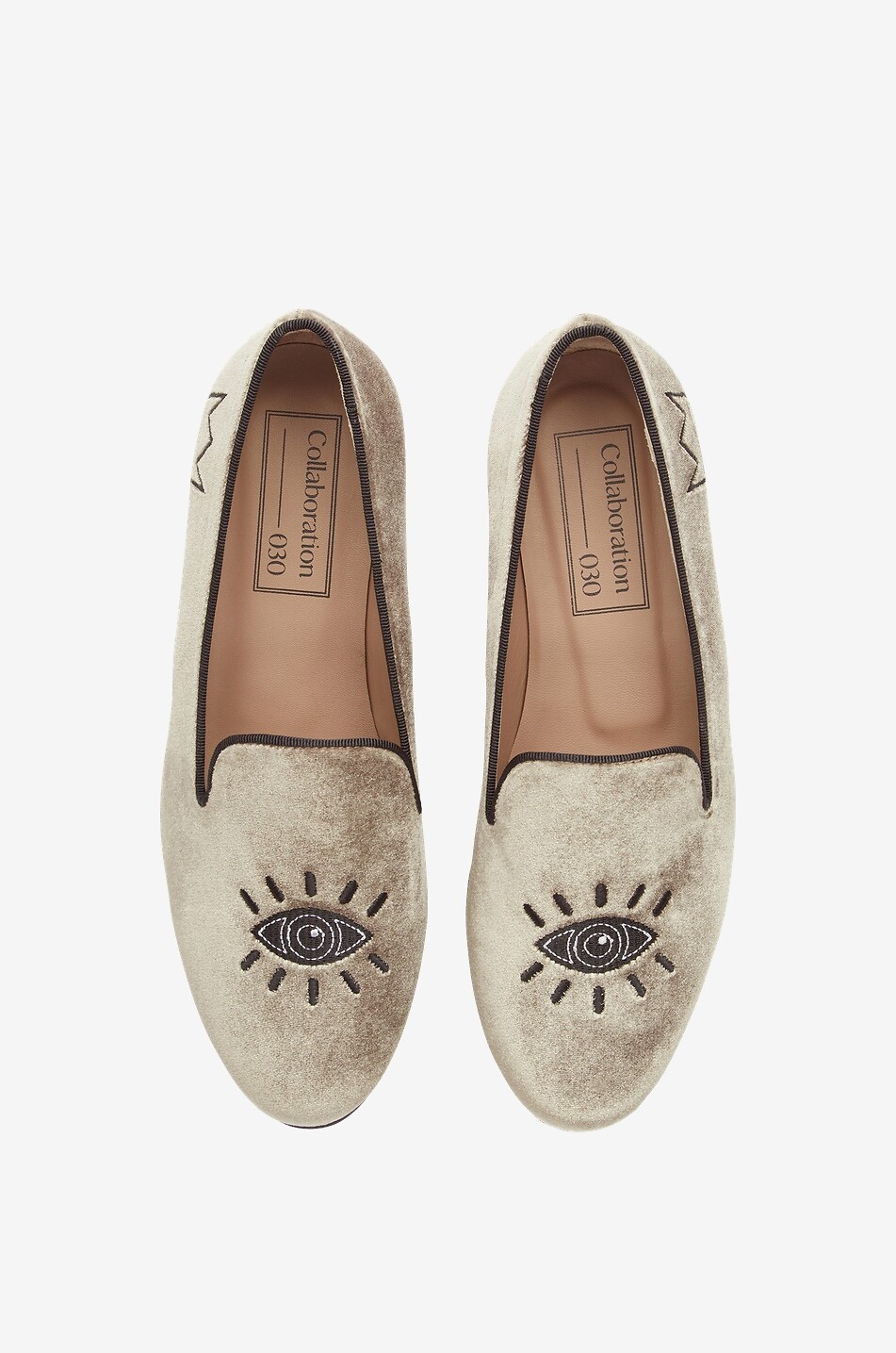 Mocassins en velours brodé The Eye Shoe