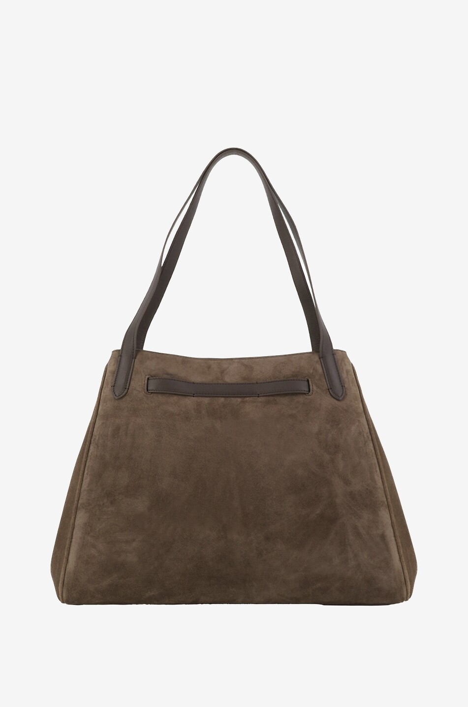 BRUNELLO CUCINELLI Sac seau en daim et cuir détail ceinture Soft Large Femme MARRON FONCÉ 3
