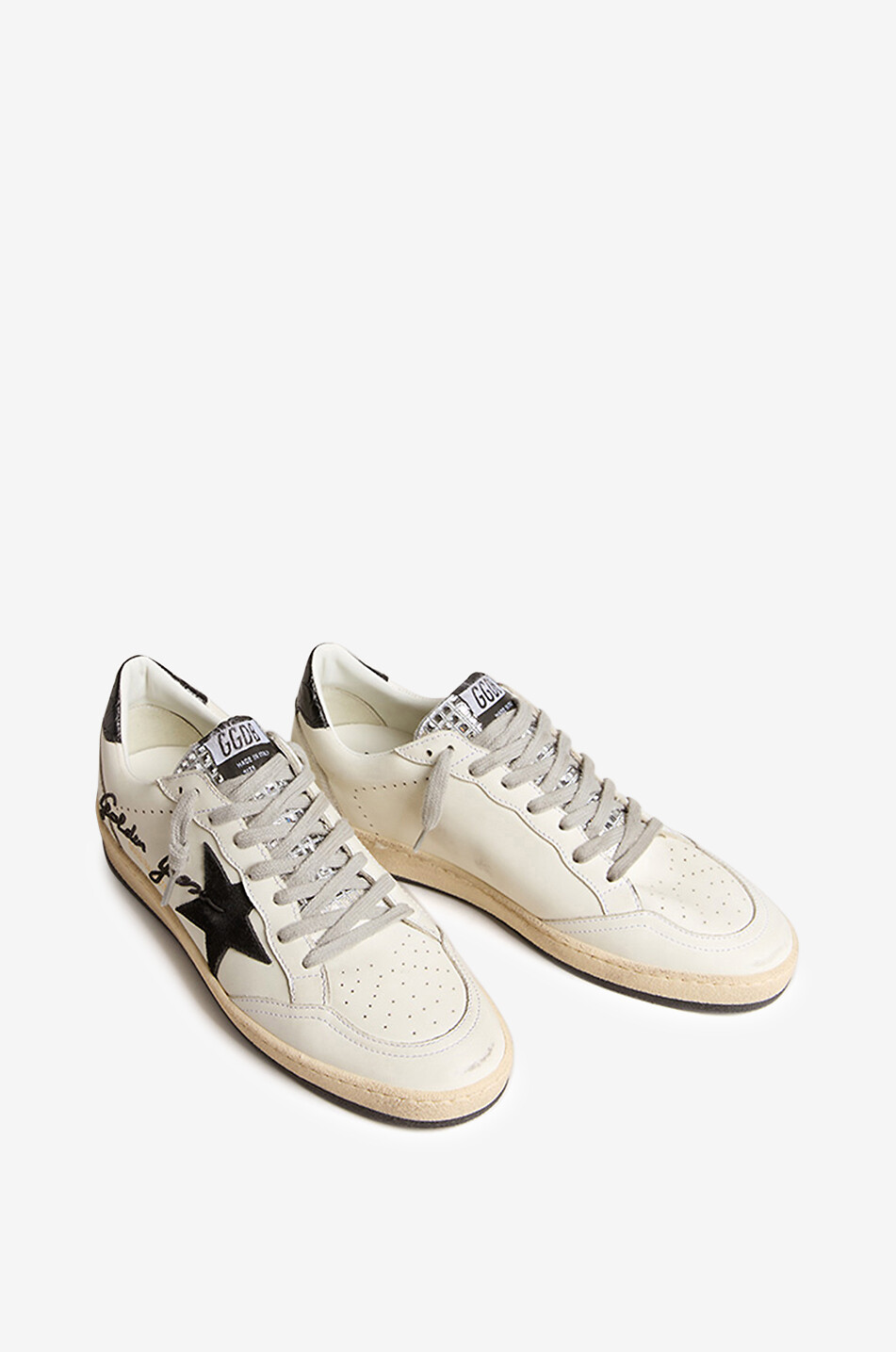 Ball Star leather low top sneakers with rhinestones