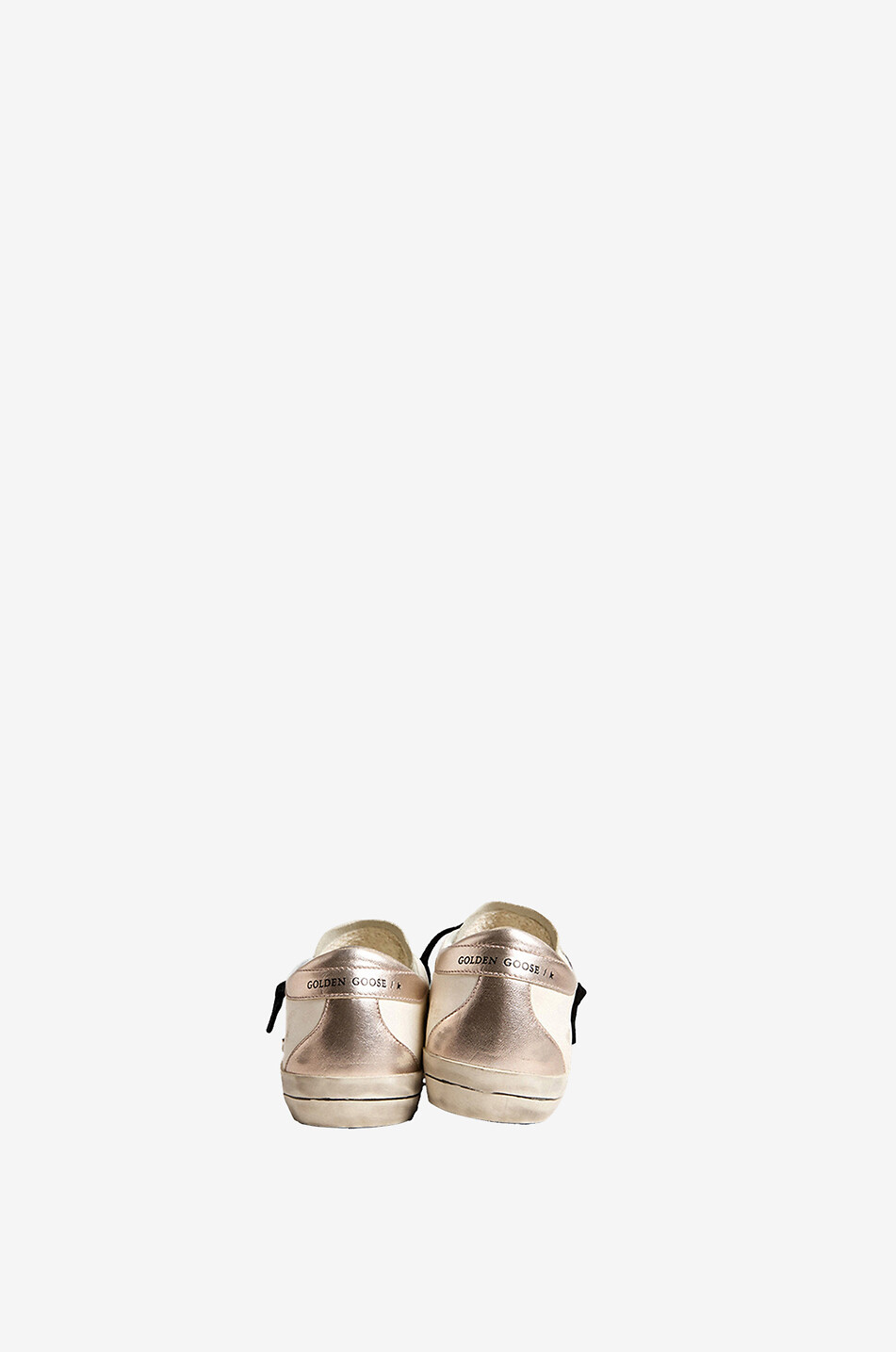 GOLDEN GOOSE Niedrige Sneakers aus Nappa- und Metallic-Leder Super Star Damen WEISS 3