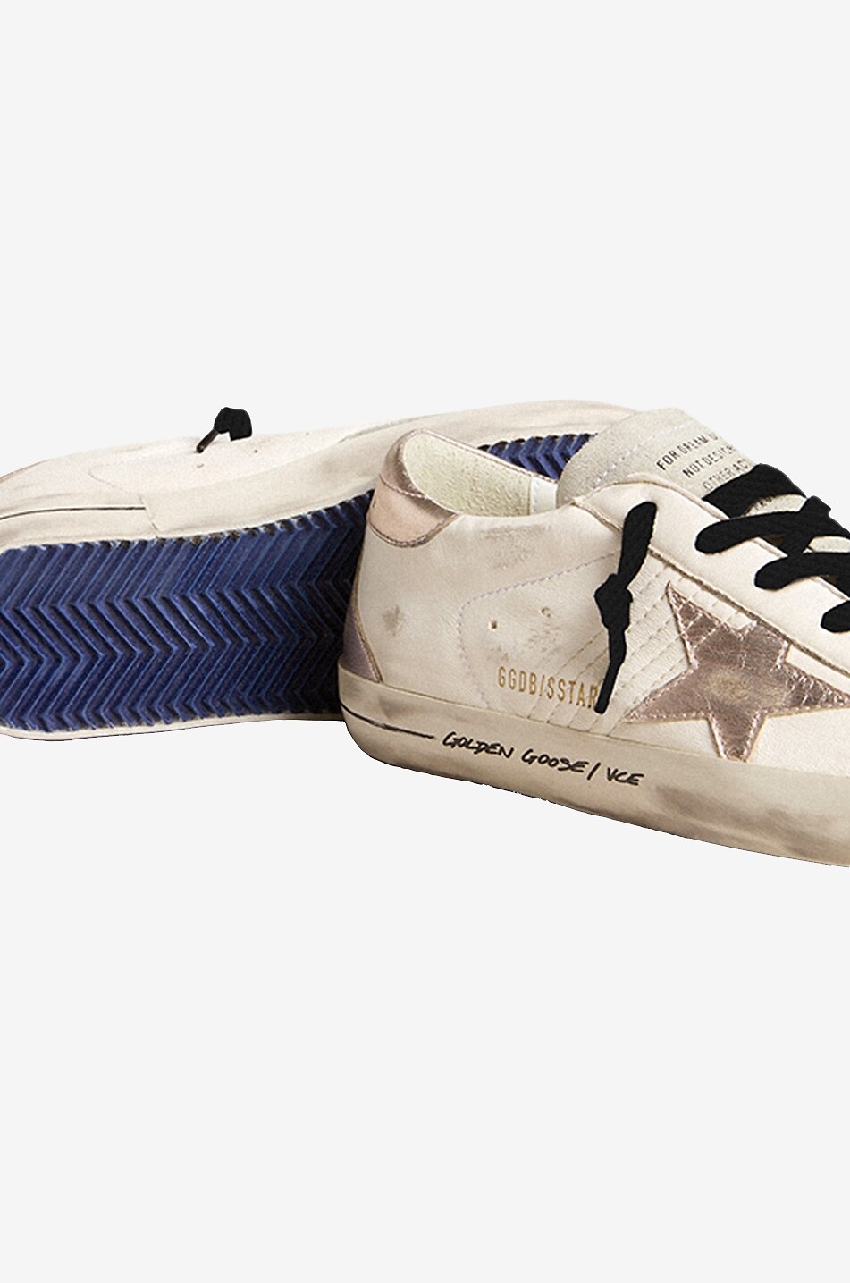 GOLDEN GOOSE Niedrige Sneakers aus Nappa- und Metallic-Leder Super Star Damen WEISS 4