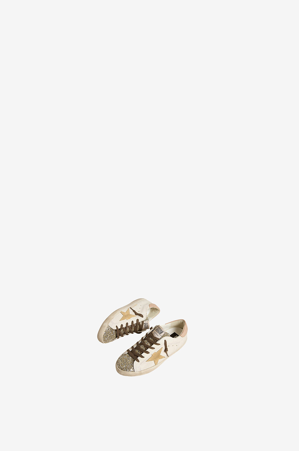 GOLDEN GOOSE Kunstleder-Sneakers mit Glitter Super Star Bio Based Damen GELB 2