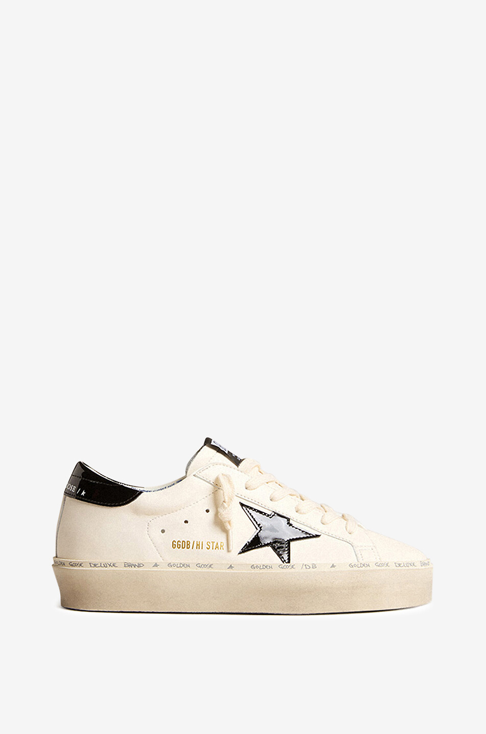 Baskets à plateau en cuir nappa et cuir verni Hi Star