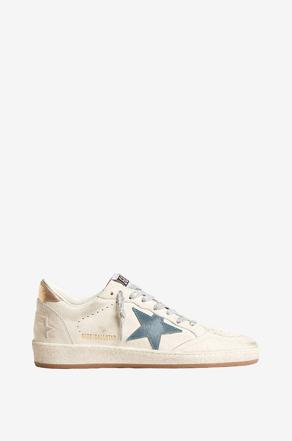 GOLDEN GOOSE Ballstar low-top nappa and metallic leather sneakers Women BLUE 1