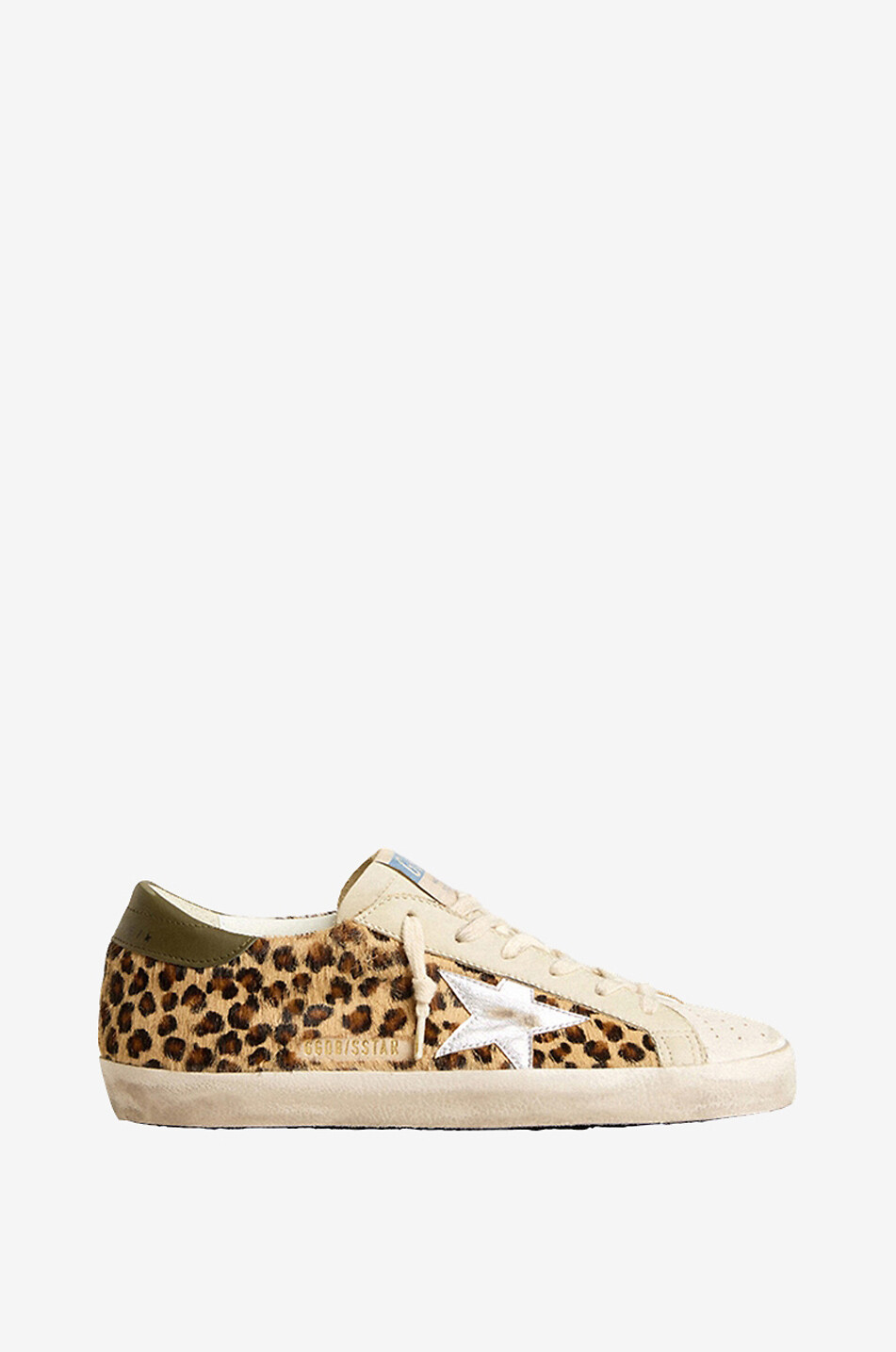 GOLDEN GOOSE Baskets basses imprimées en cuir poulain Super-Star Femme MARRON 1