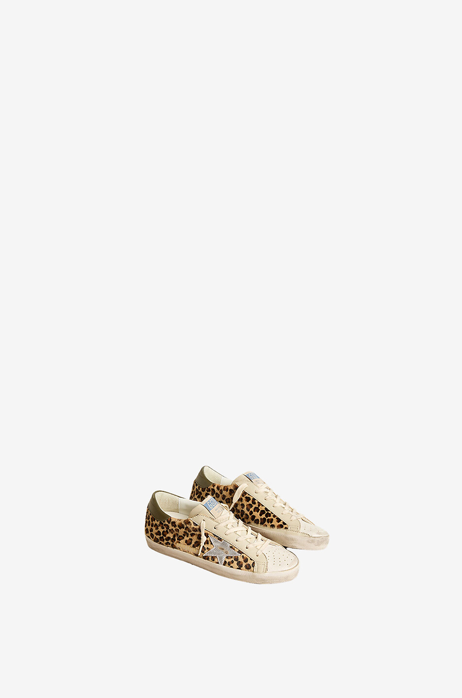 GOLDEN GOOSE Baskets basses imprimées en cuir poulain Super-Star Femme MARRON 2