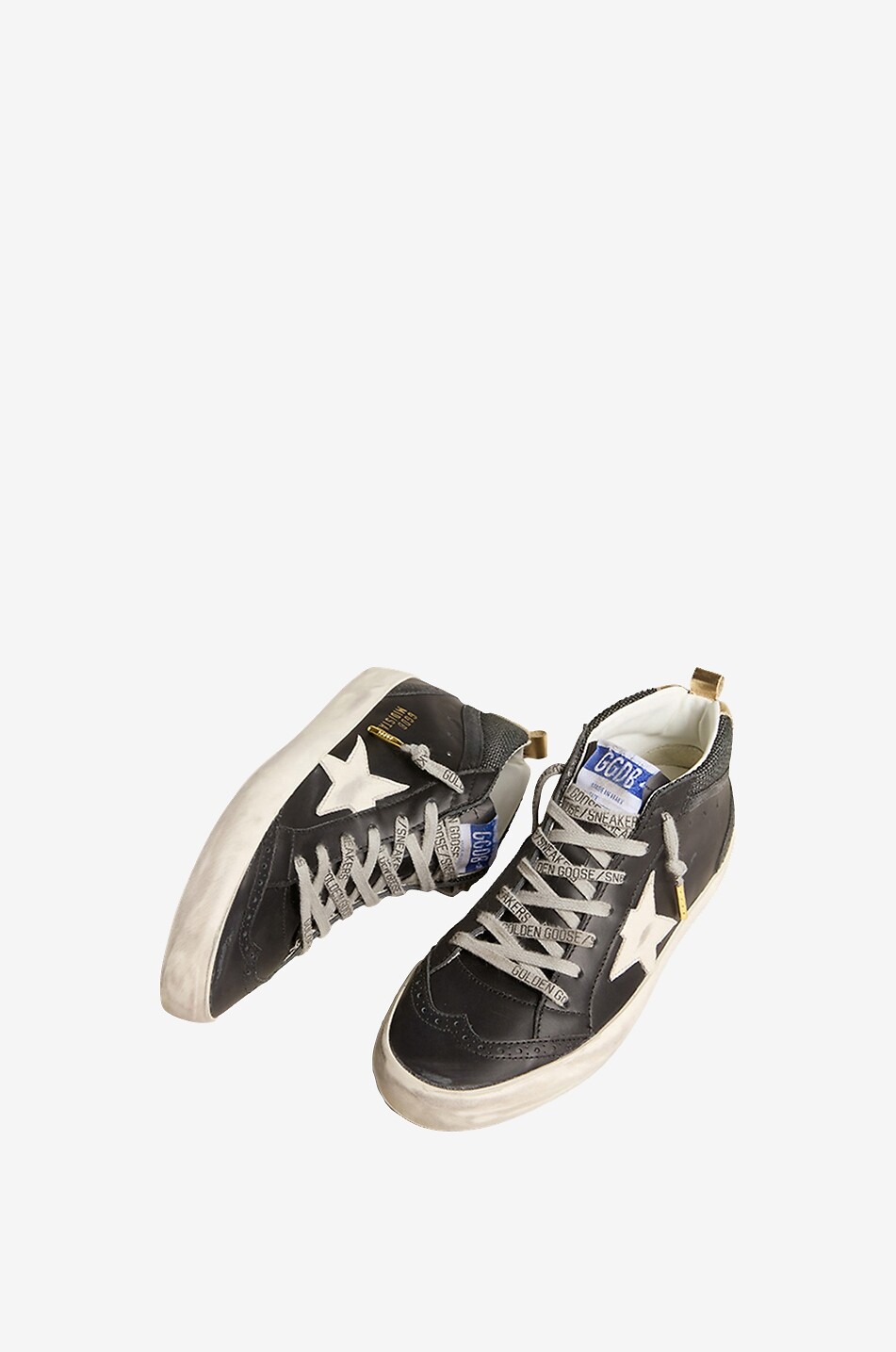 Mid Star mid top leather and fabric sneakers