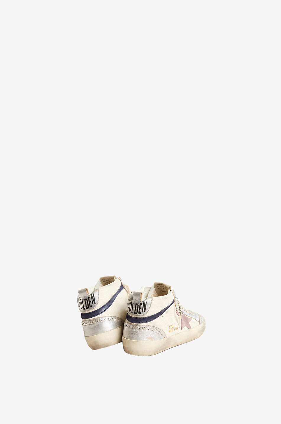 GOLDEN GOOSE Mid-Star mid-top nappa leather and metallic leather sneakers Women LIGHT PURPLE 3