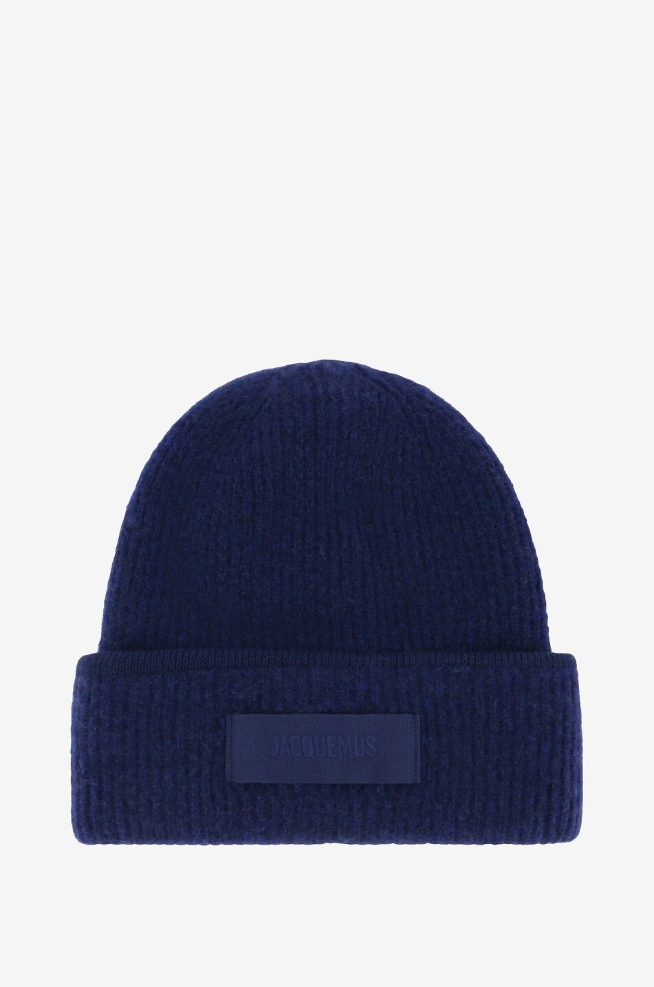 JACQUEMUS Bonnet côtelé en laine alpaga Le Bonnet Gros Grain Femme BLEU FONCE 1