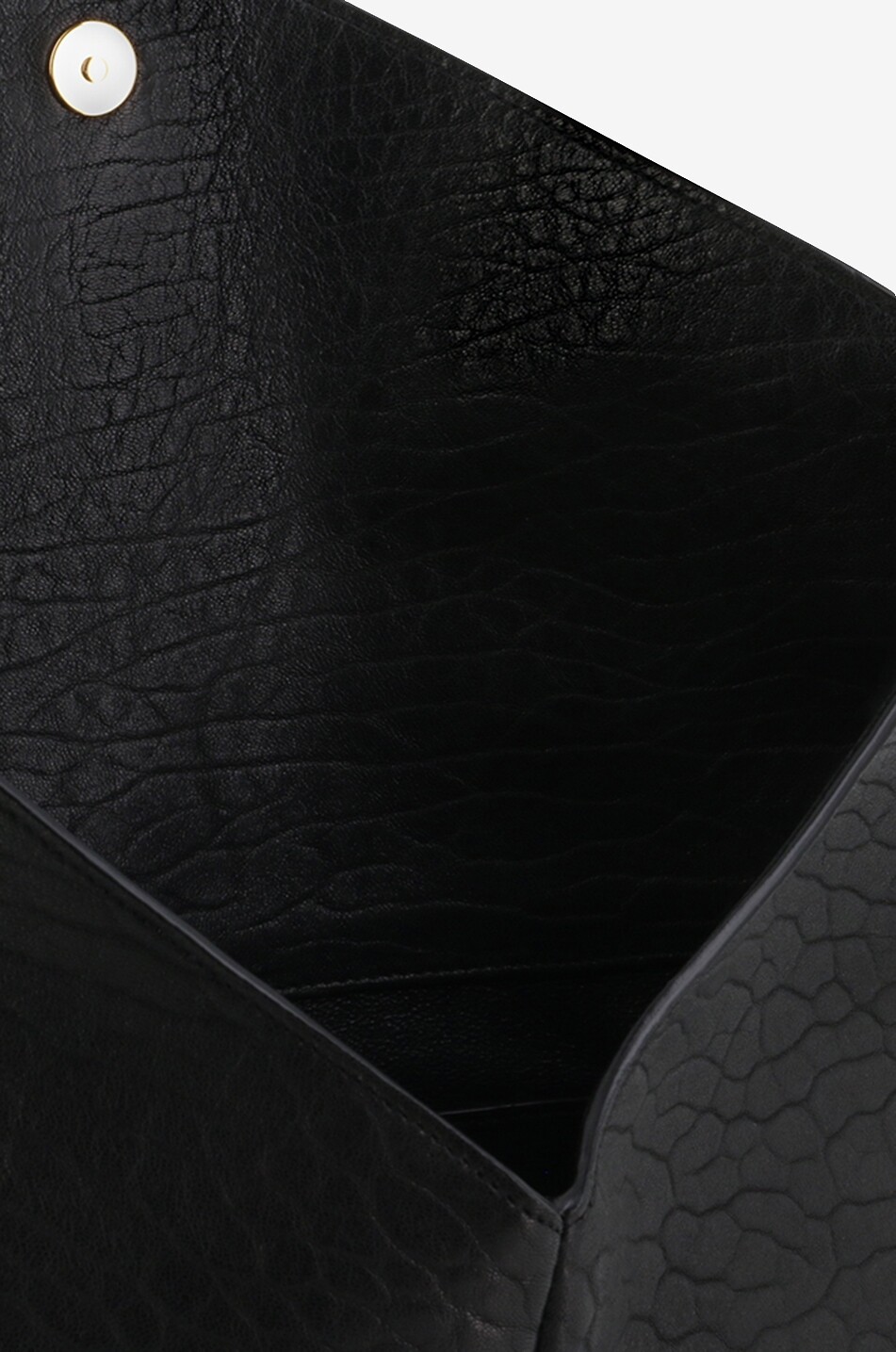 SAINT LAURENT PARIS Pochette enveloppe en cuir d'agneau grainé Cassandre Large Femme NOIR 4