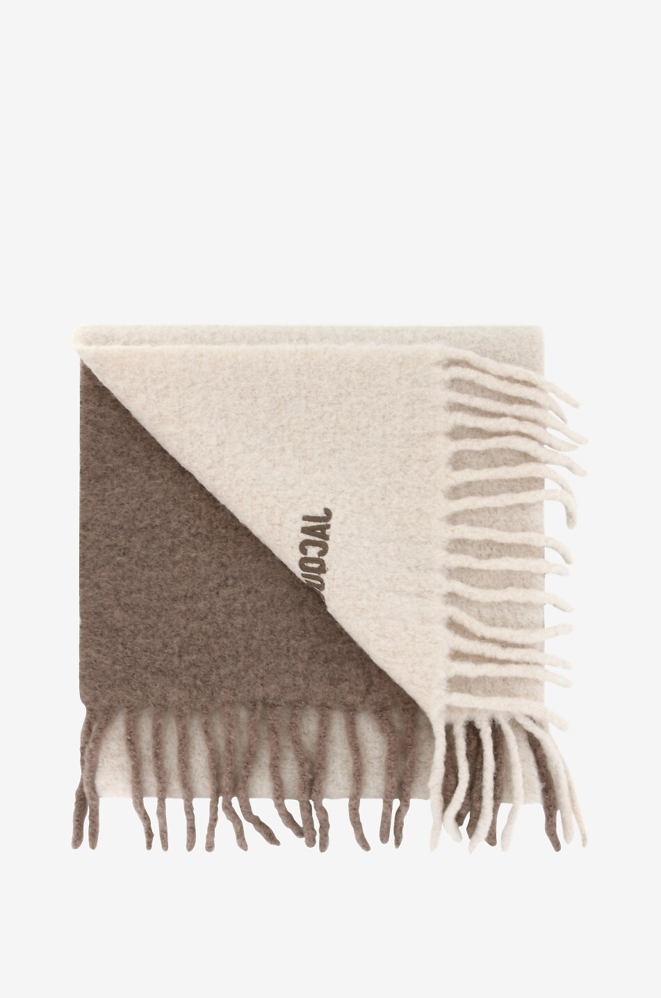 JACQUEMUS L'Écharpe Moisson colour gradient alpaca scarf Men BEIGE 2