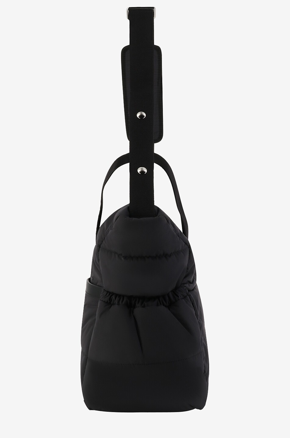 MONCLER Wickeltasche aus gestepptem Nylon und Leder Baby SCHWARZ 5