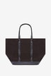 Medium linen canvas tote bag with sequins