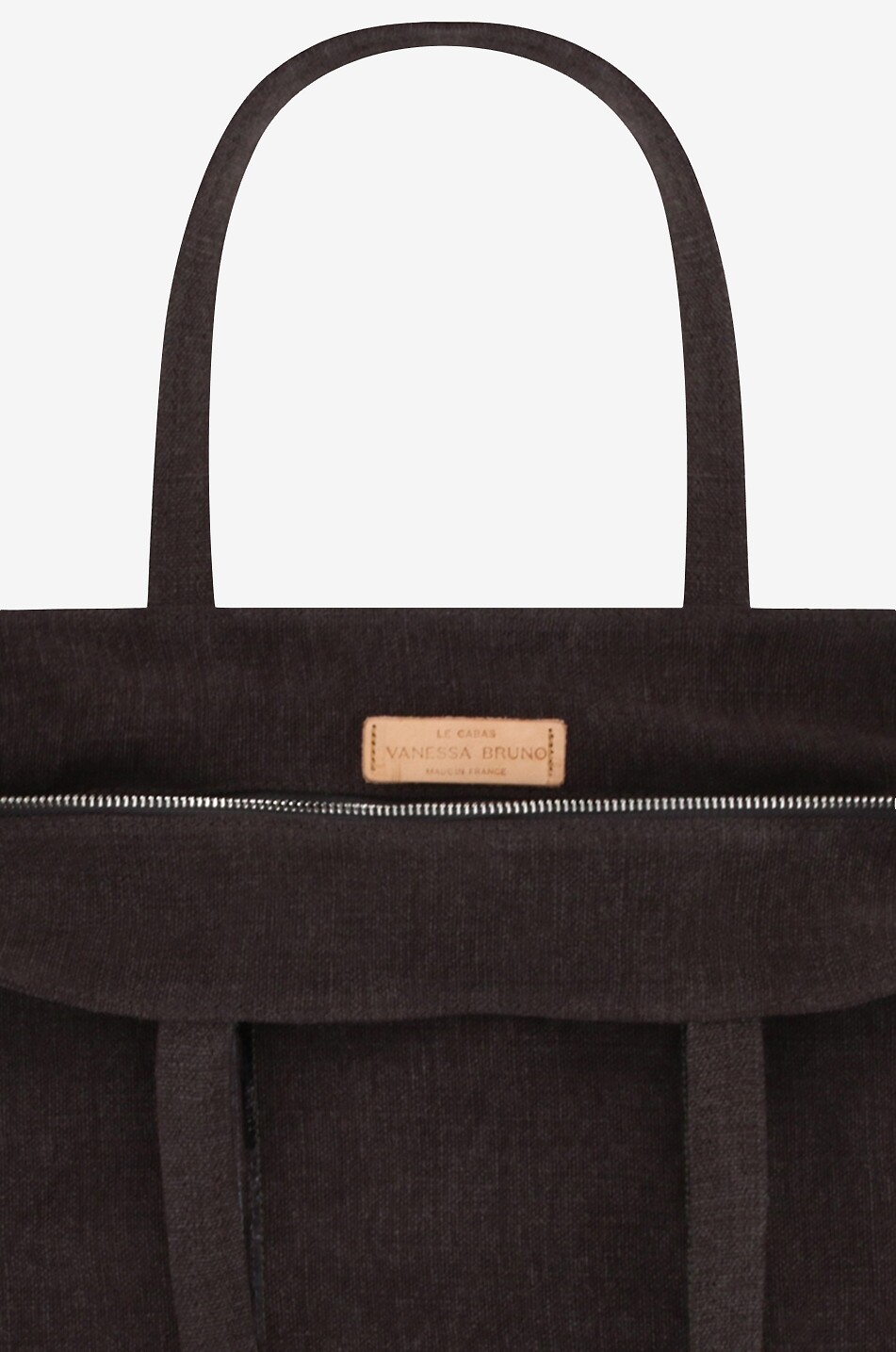VANESSA BRUNO Medium linen canvas tote bag with sequins Women DARK GREY 3