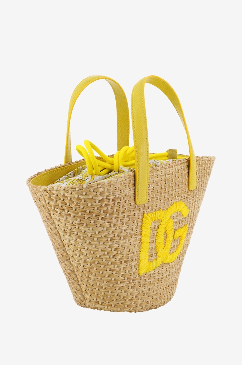 DOLCE & GABBANA DG Majolica girls' raffia tote bag Girl YELLOW 2