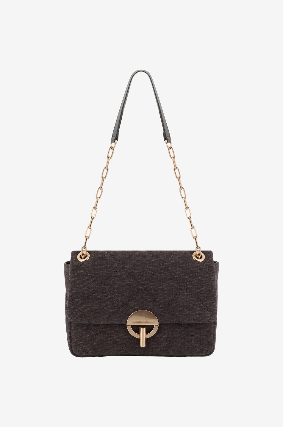 Moon quilted linen shoulder bag