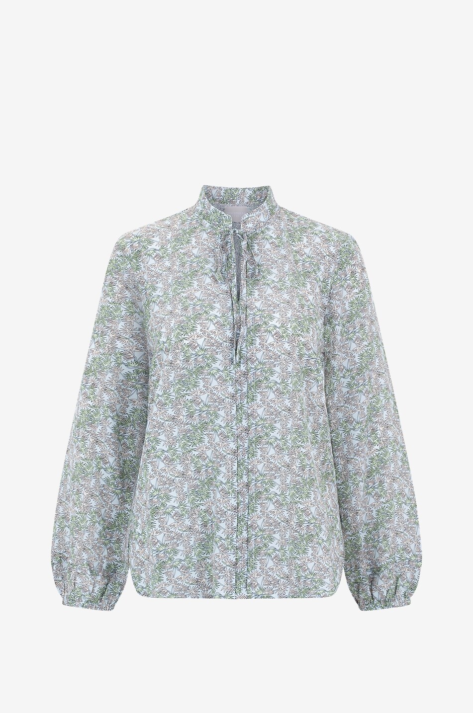 Molly leaf printed silk blouse
