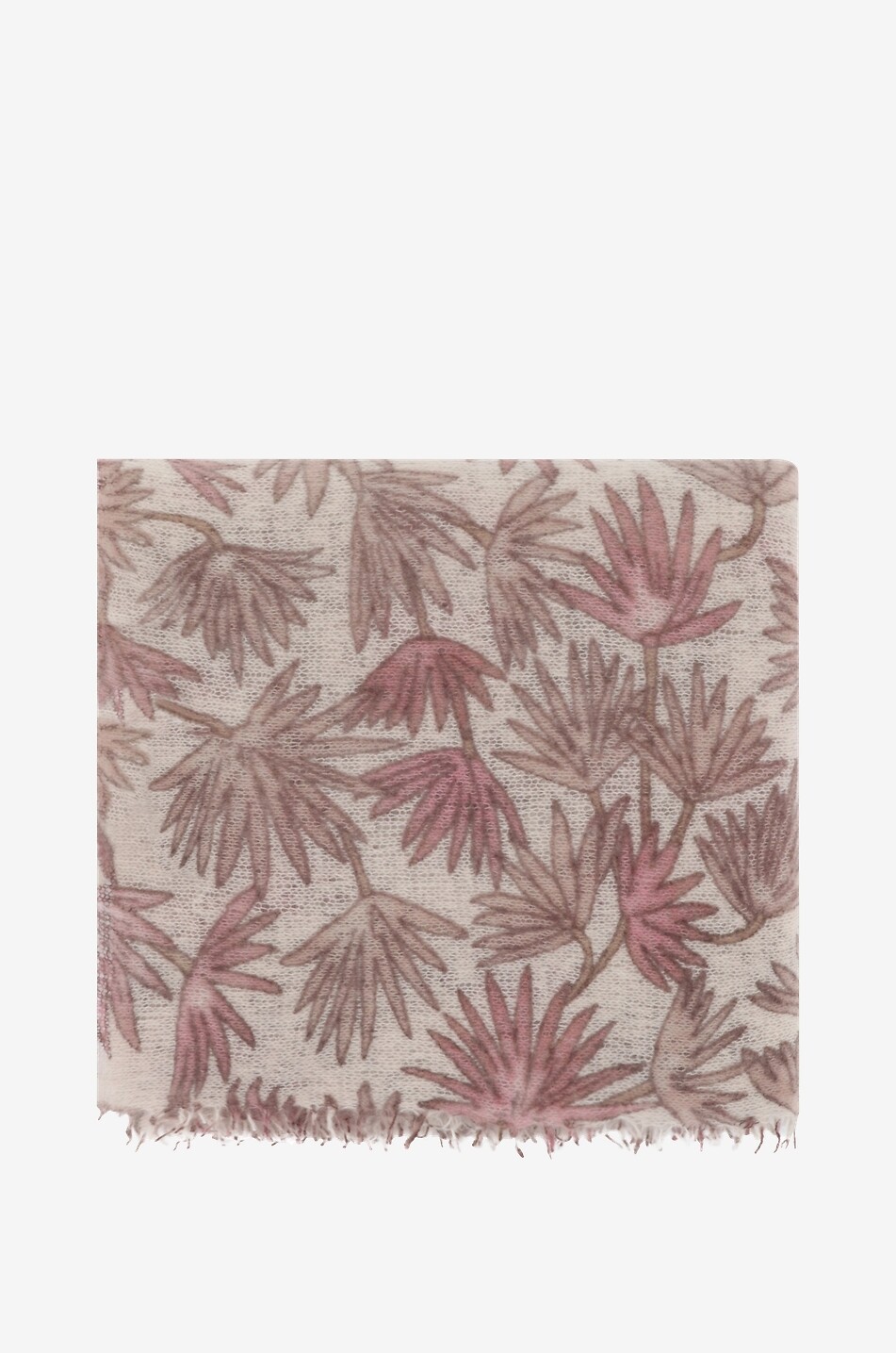 Étole en cachemire imprimée feuillage Lemi