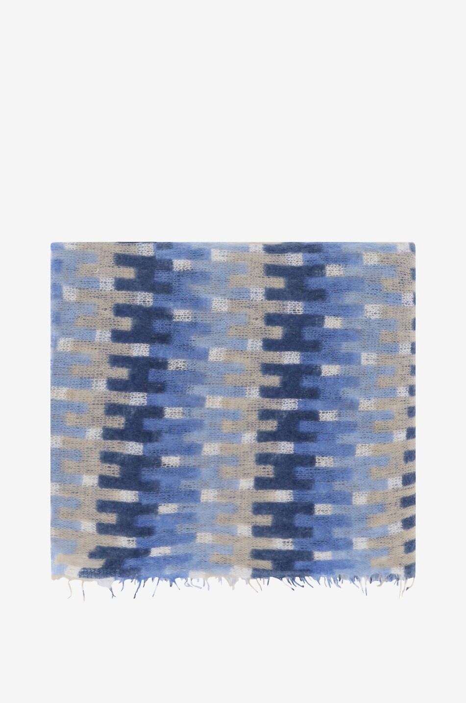HEMISPHERE Étole en cachemire monogrammé Kaila Femme BLEU 1