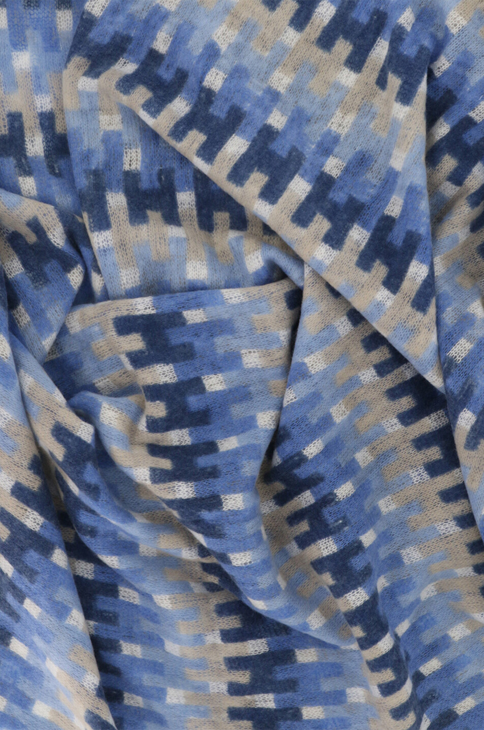 HEMISPHERE Étole en cachemire monogrammé Kaila Femme BLEU 2
