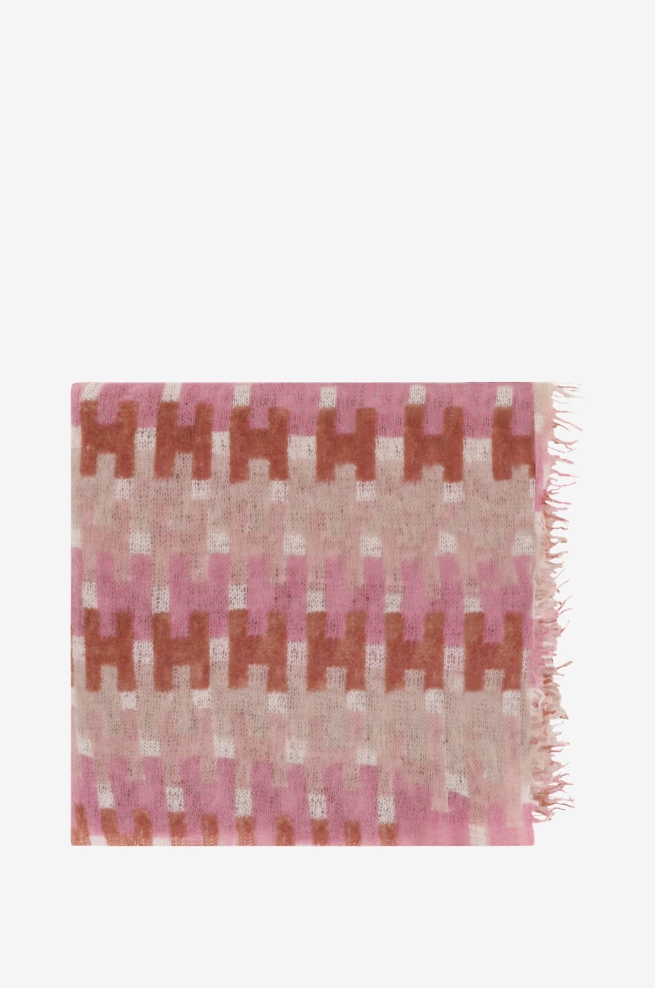 HEMISPHERE Kaila monogram printed cashmere stole Women PINK 1