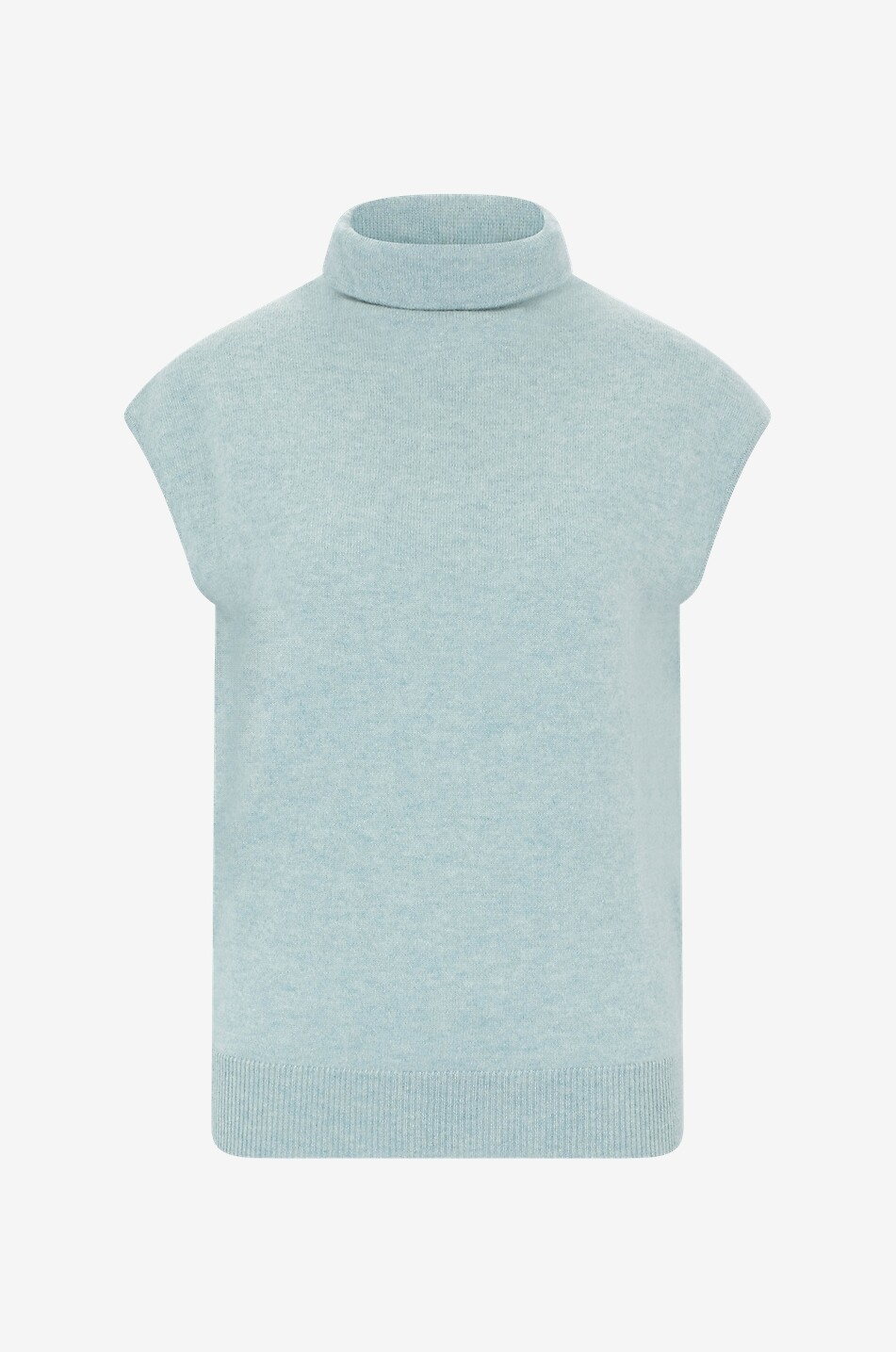 Pull sans manches à col roulé en cachemire