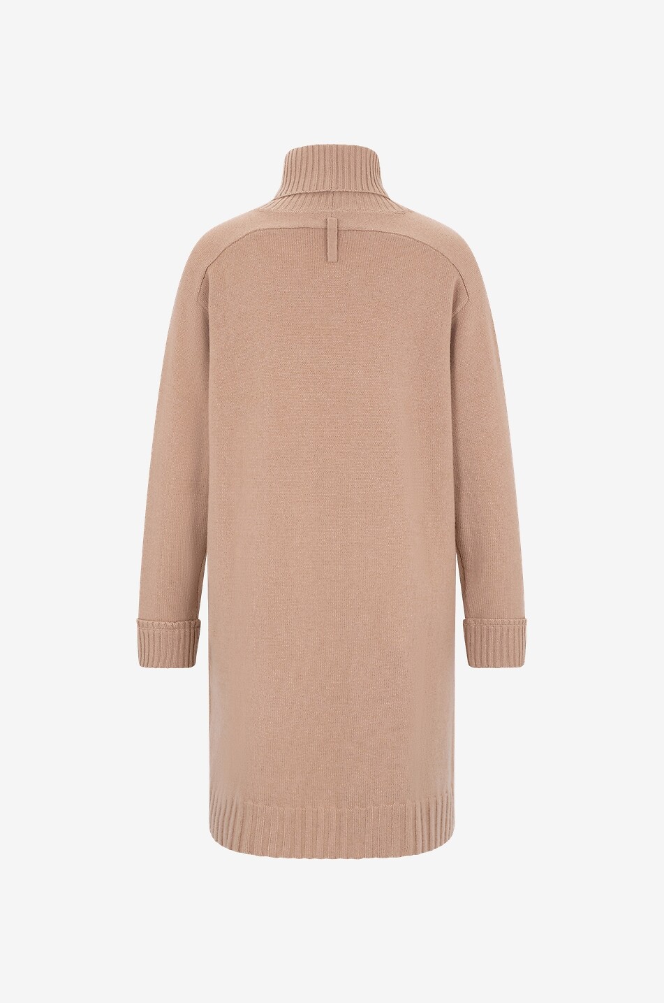 Robe pull à col roulée courte en laine et cachemire