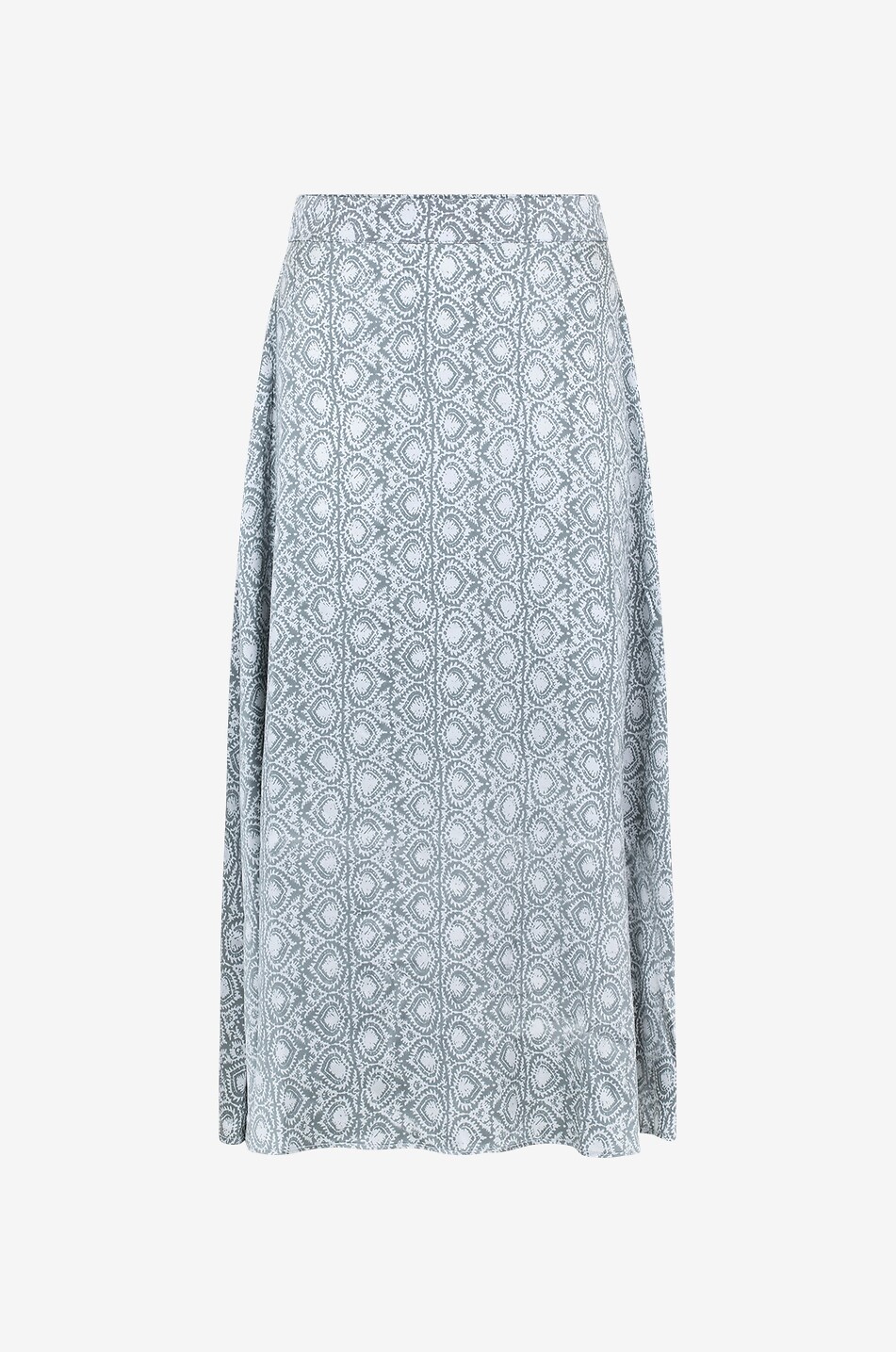 Jupe midi évasée en satin de soie Fides