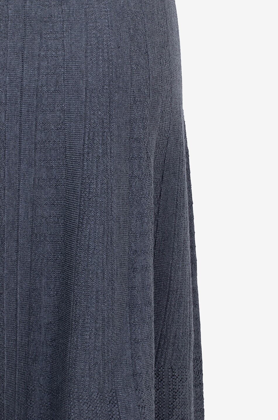 Short A-line merino wool openwork knit skirt