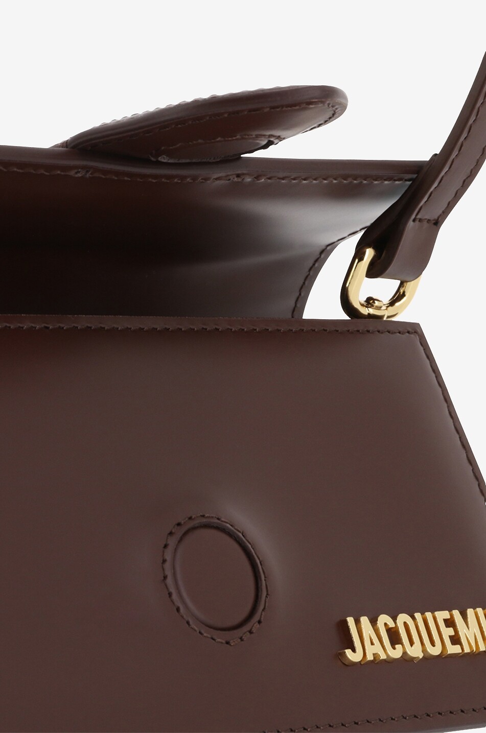 JACQUEMUS Mini sac à main en cuir lisse Le Bambino Femme MARRON 5