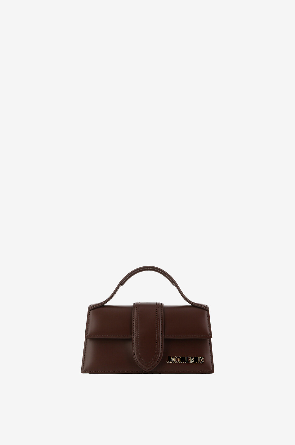 JACQUEMUS Mini sac à main en cuir lisse Le Bambino Femme MARRON 1