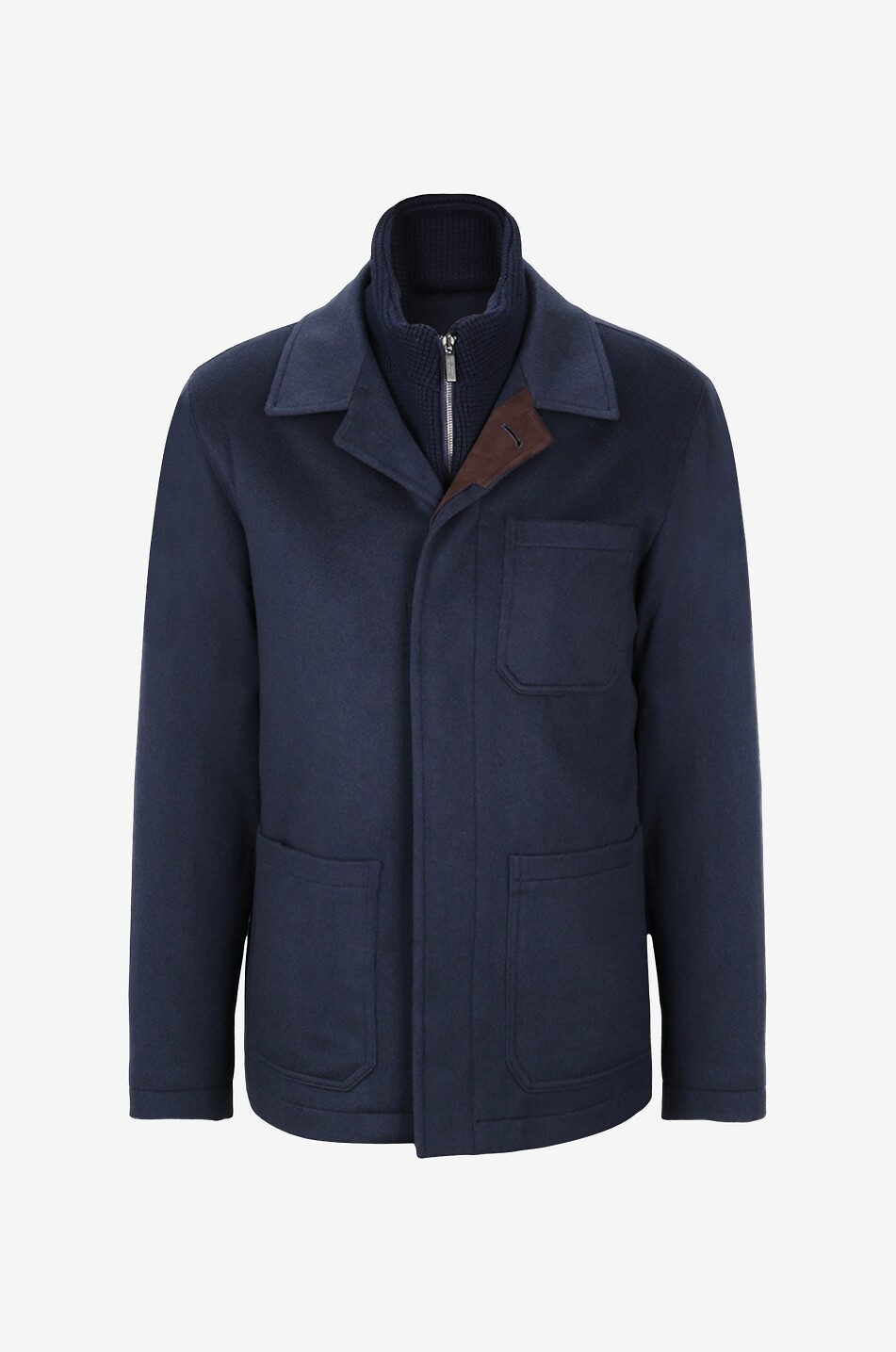 Hemdjacke aus Kaschmir mit Strickdetail