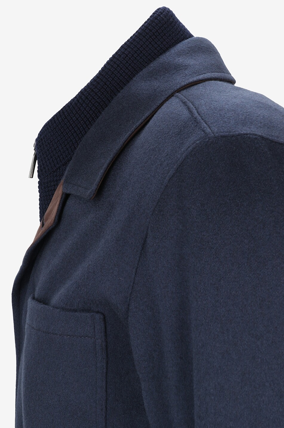 Veste chemise en cachemire détail maille