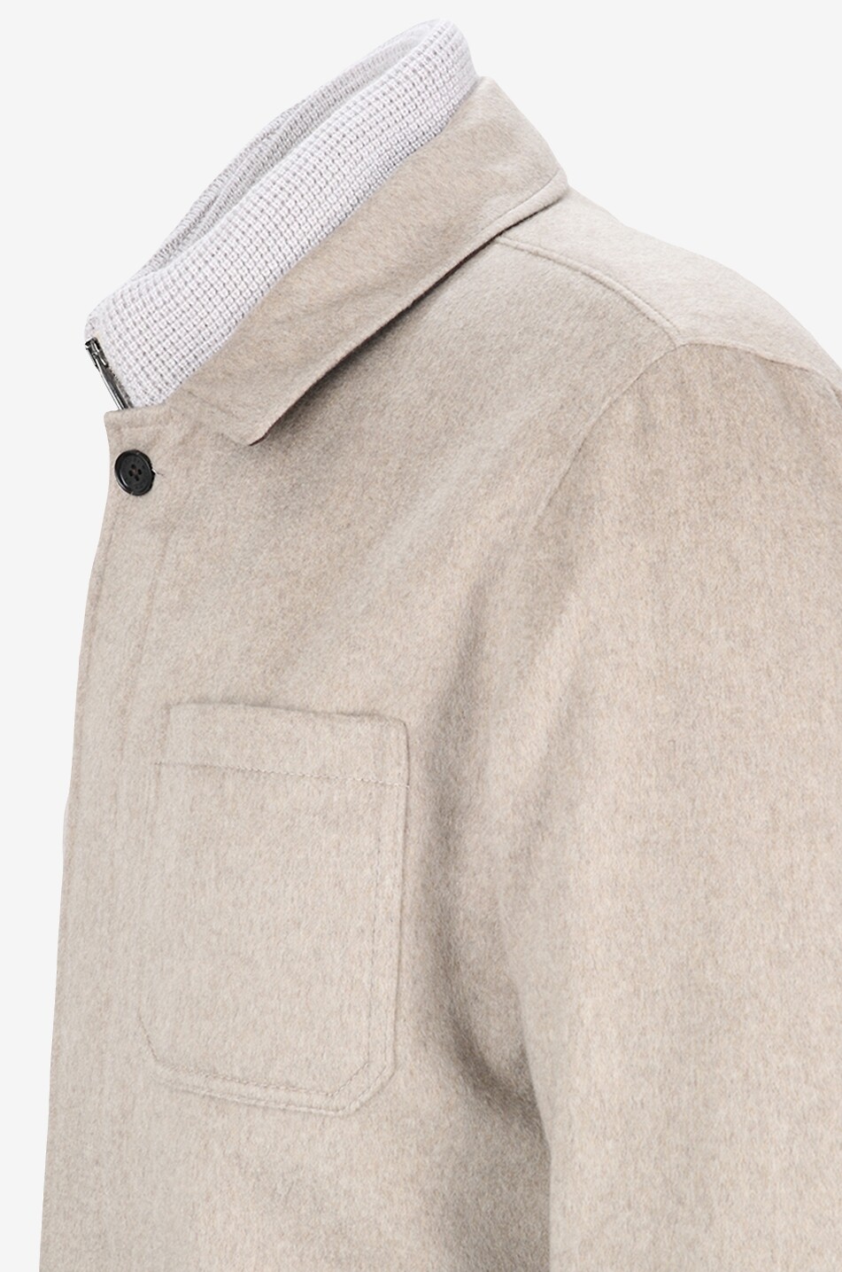 MAURIZIO BALDASSARI Cashmere shirt jacket with knit detailing Men BROWN 3