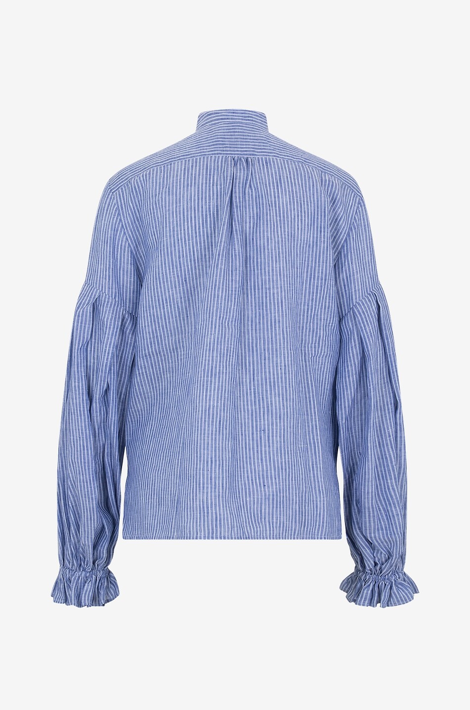 Chemise ample à manches bouffantes en lin rayé Banda Posseidon