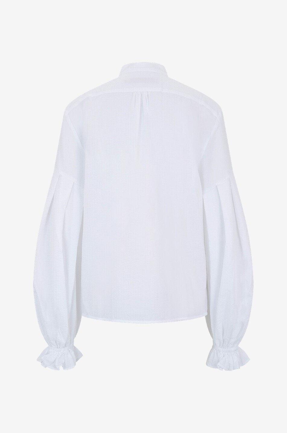 BRITT SISSECK Chemise en seersucker à manches bouffantes Banda Crinkle Femme BLANC 2