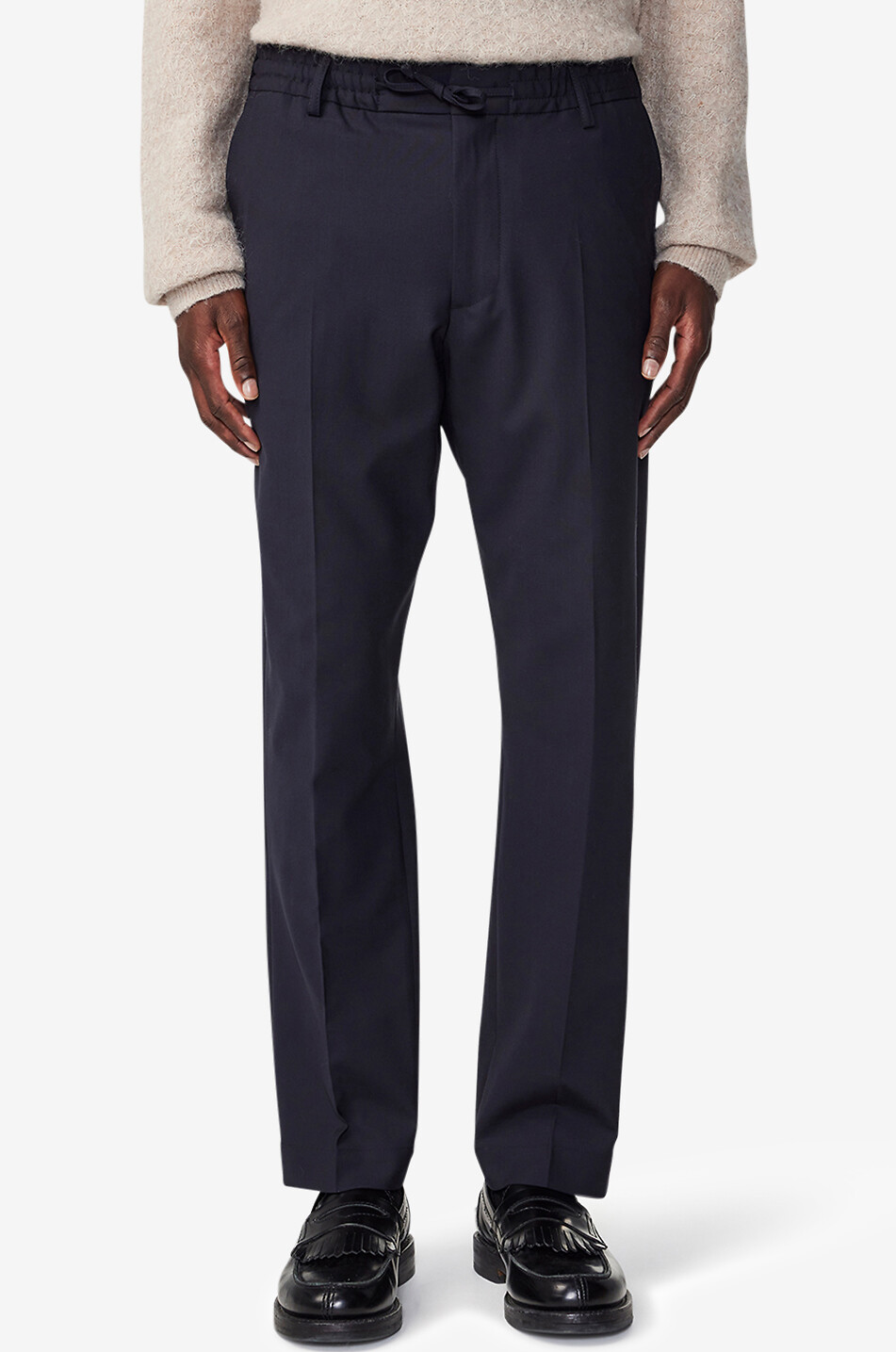 NN07 Billie wool blend trousers with waistband tucks Men DARK BLUE 2