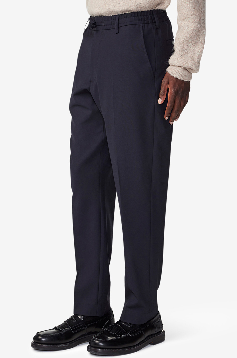 NN07 Billie wool blend trousers with waistband tucks Men DARK BLUE 3