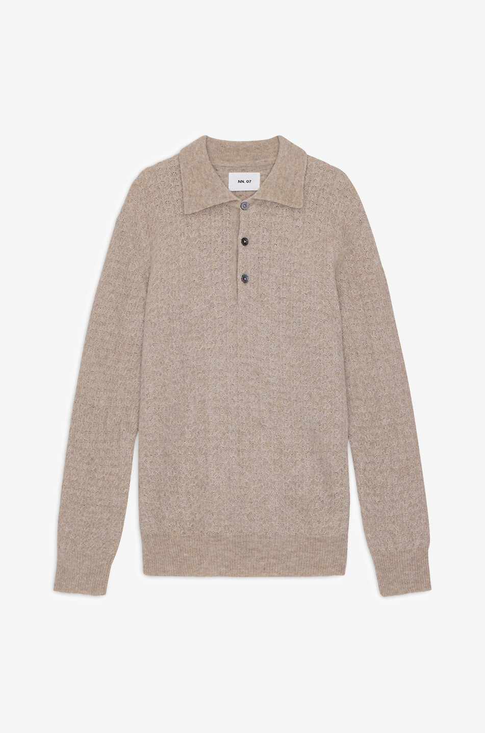 Alpaka-Mix-Polo-Pullover mit Strickmuster Alfie