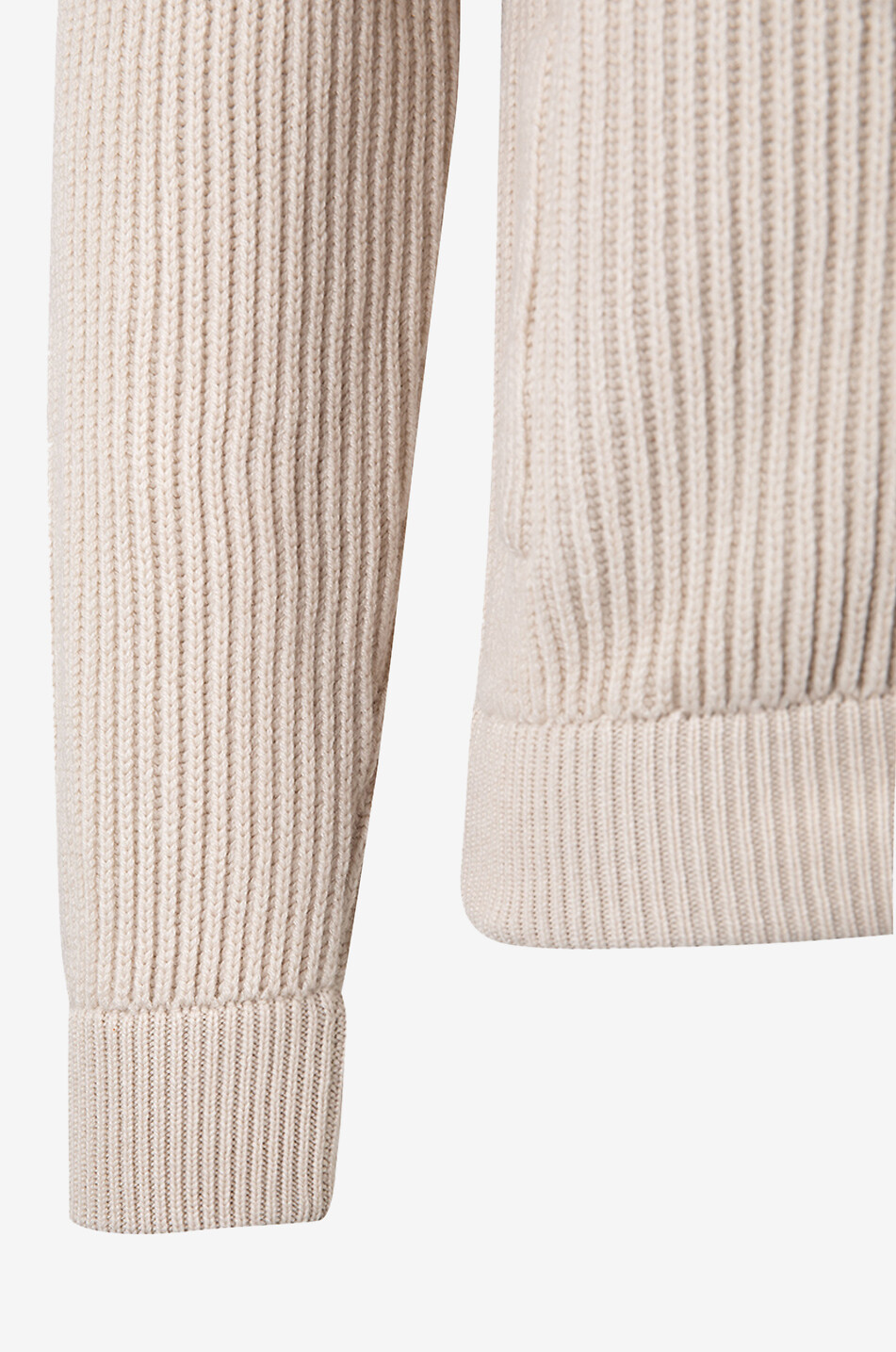 FEDELI Cardigan zippé à col montant en cachemire Sand Open Homme Beige clair 3