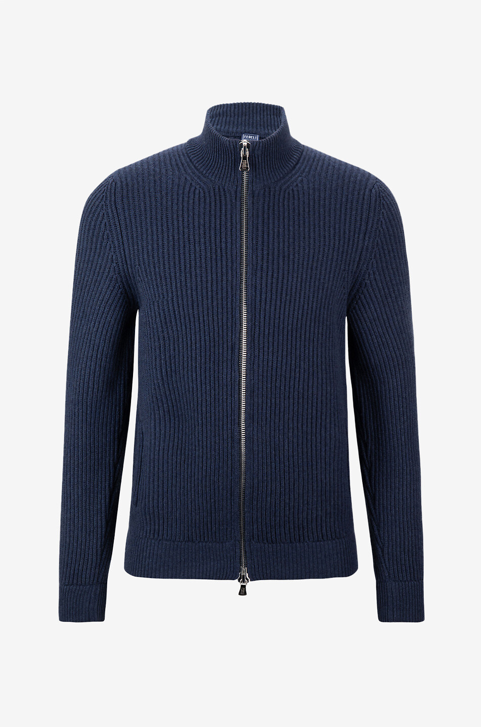 Cardigan zippé à col montant en cachemire Sand Open