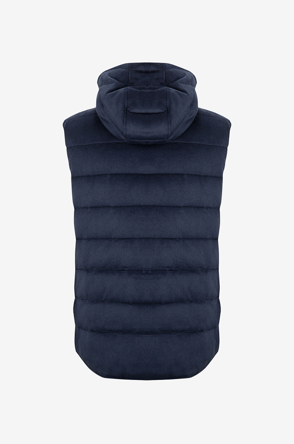 MAURIZIO BALDASSARI Cashmere hooded sleeveless down jacket Men DARK BLUE 2