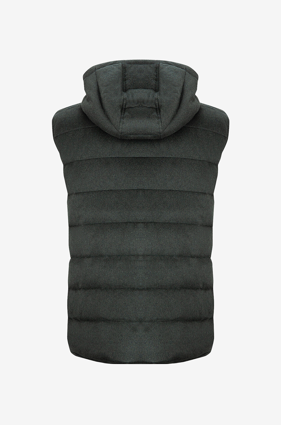 MAURIZIO BALDASSARI Cashmere hooded sleeveless down jacket Men DARK GREEN 2