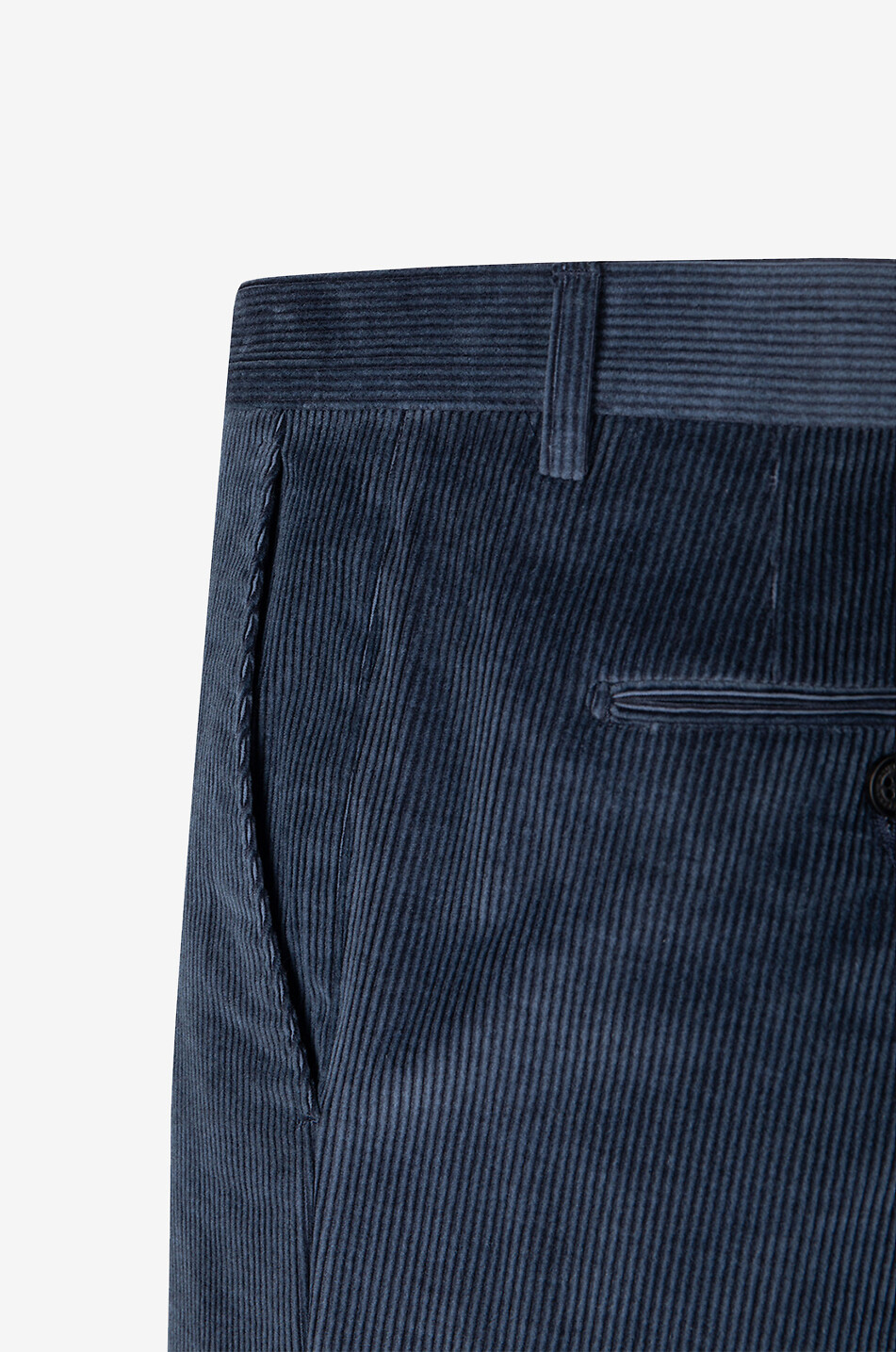 Cashmere and cotton corduroy trousers with waistband tucks