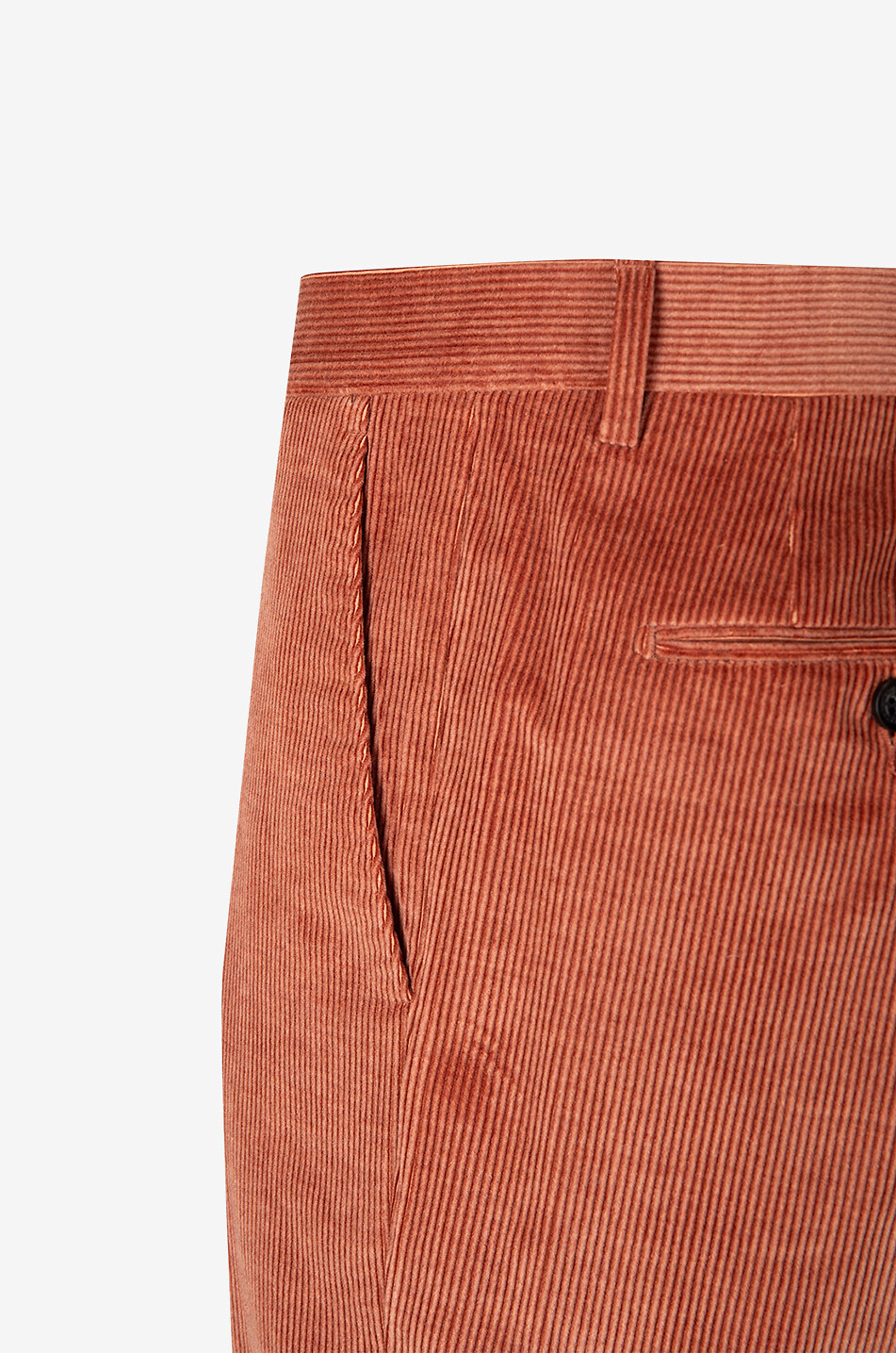 Pantalon à pinces en velours côtelé de coton et cachemire