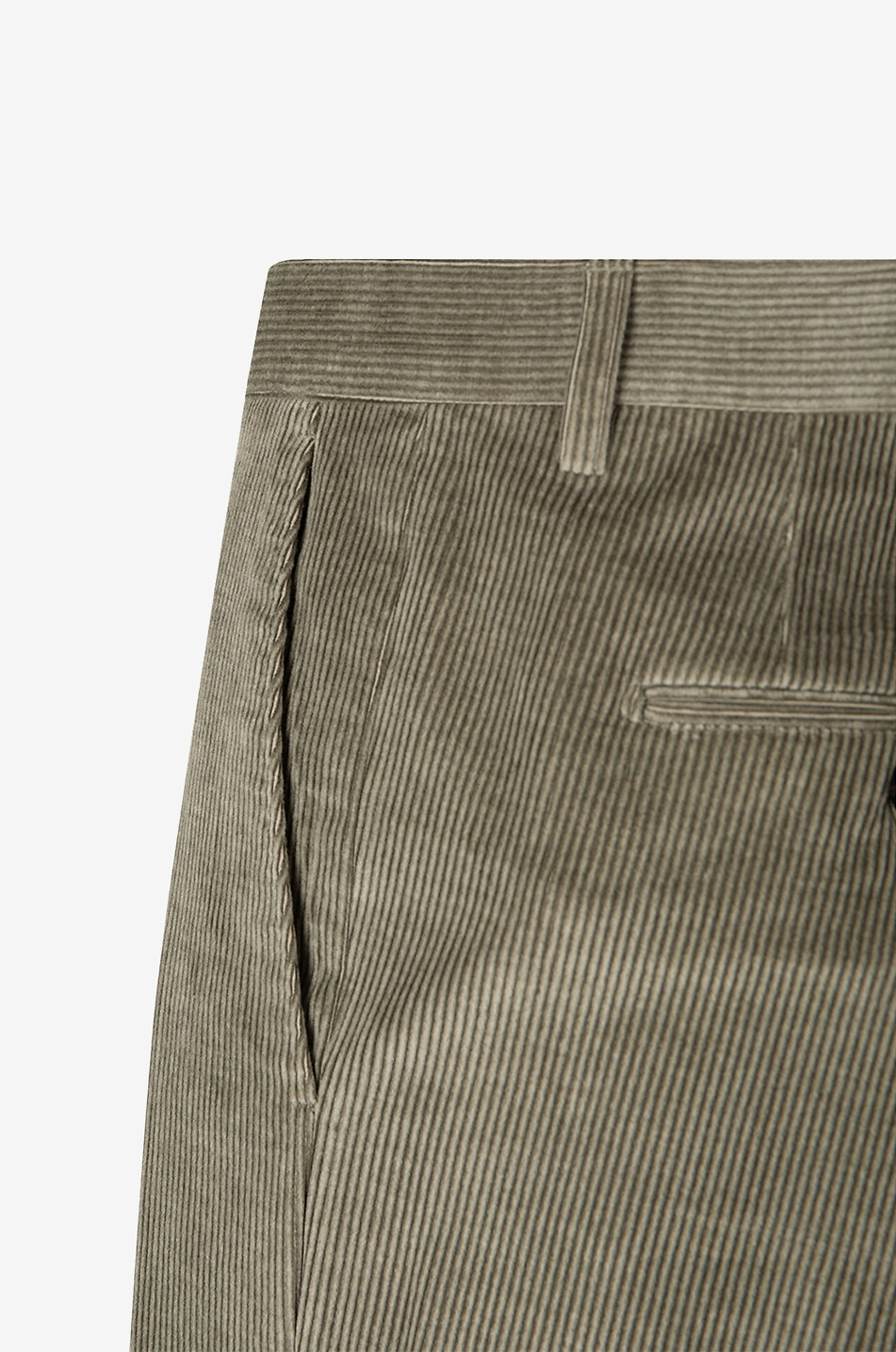 Cashmere and cotton corduroy trousers with waistband tucks