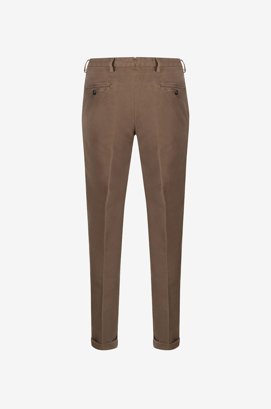 B SETTECENTO Cotton and cashmere slim fit chino trousers Men BROWN 2
